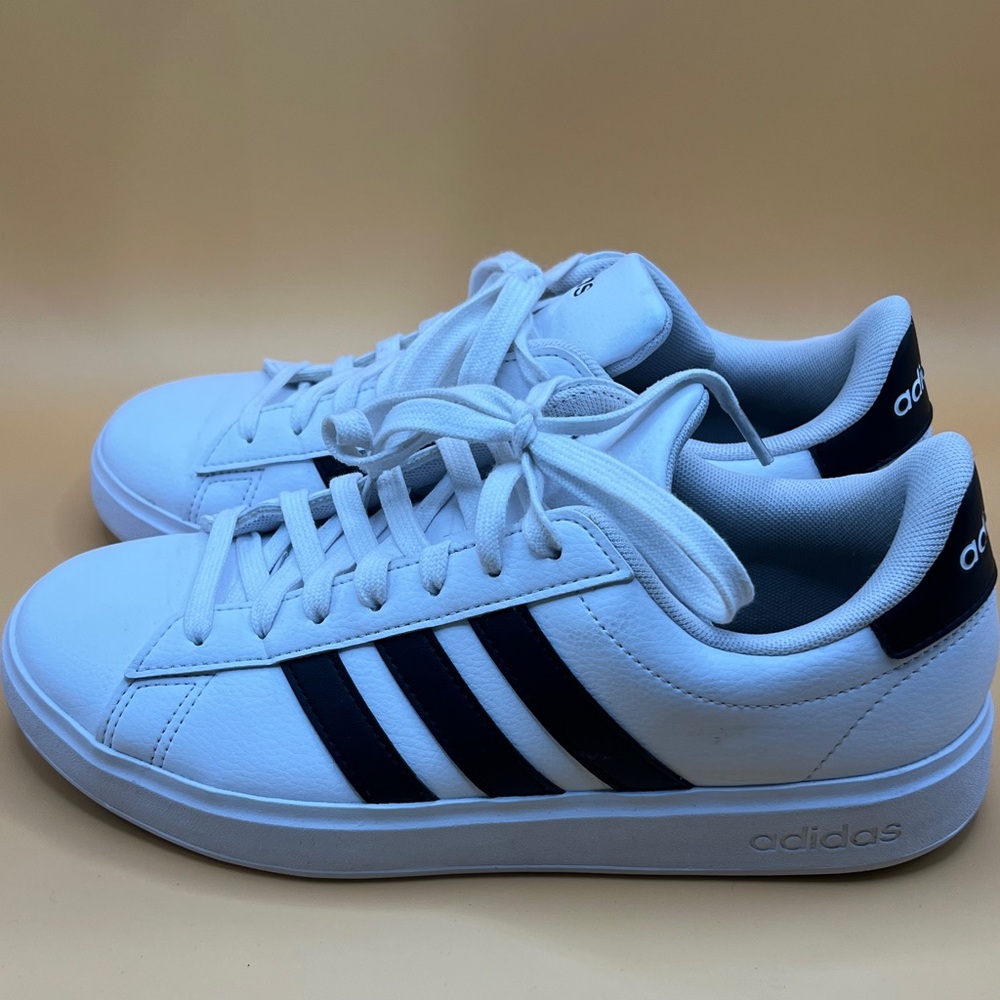 Adidas Classic White with Black Stripes Shoes
